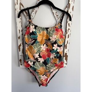 Hurley Women's Tropical Floral Leaf Print One-Piece Swimsuit Size Medium